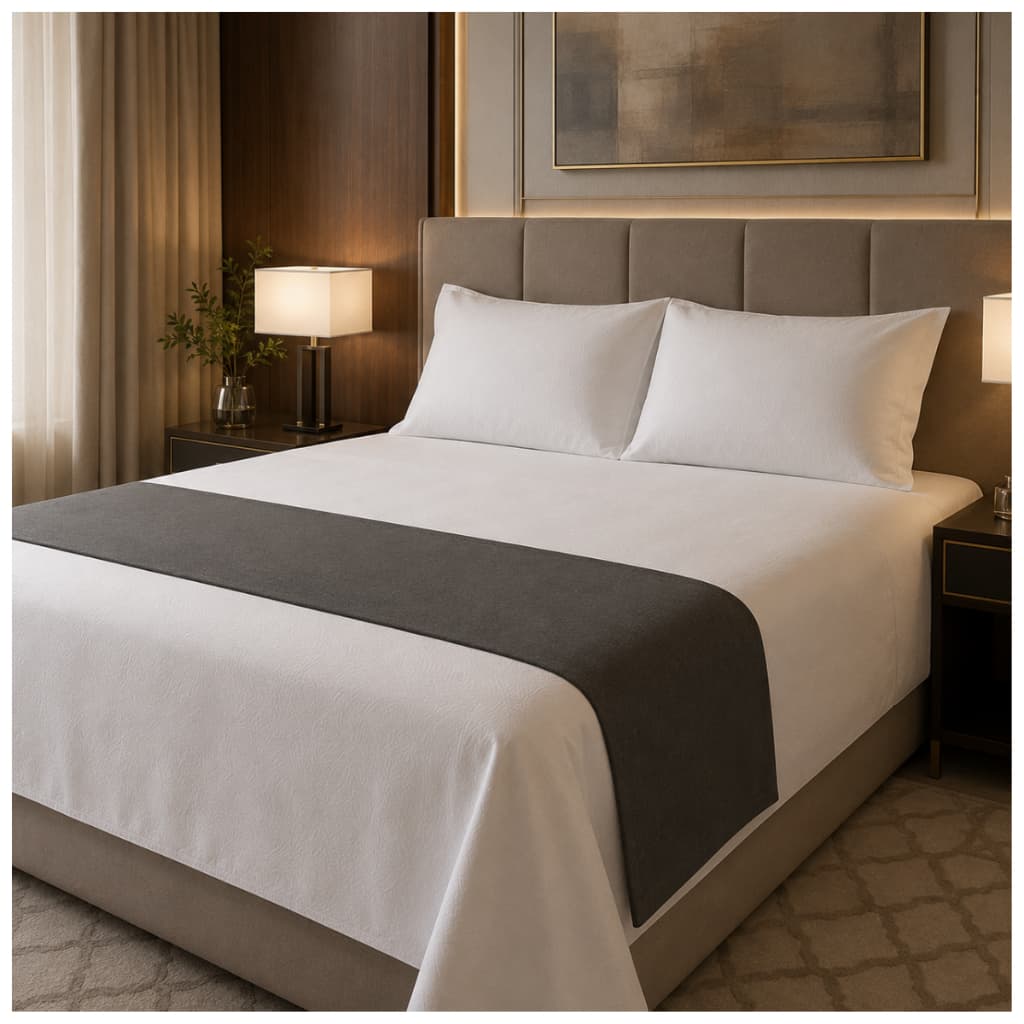 Peseira Decorativa Premium para Cama Solteiro Casal Queen King | Manta Pé da Cama Luxo Hotel