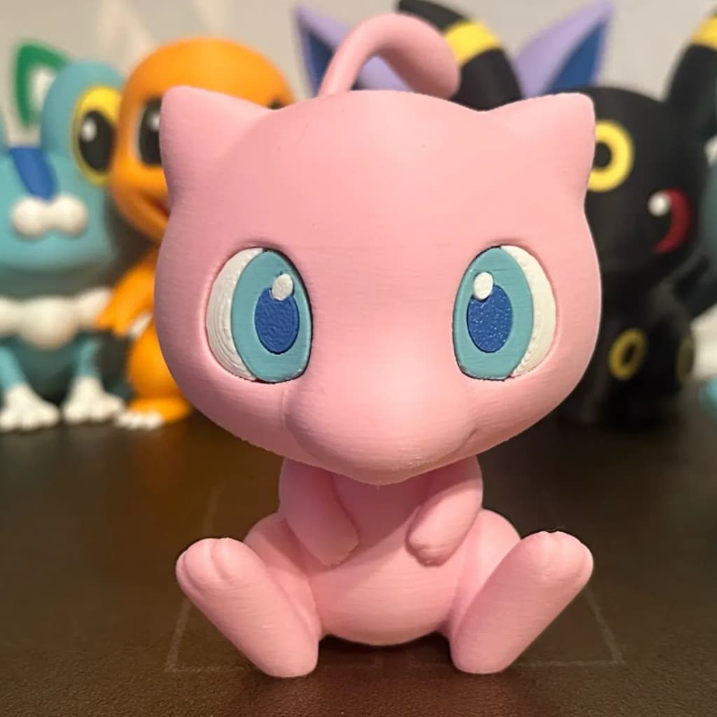 Miniatura Mew Pokémon Chibi Impressão 3D Figure Colecionável Decorativo