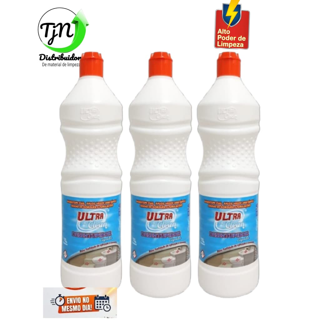 DESENTUPIDOR ULTRA CLEAN  1L Limpa Fossa, Cano Pia Cozinha Vaso Sanitário Doméstico