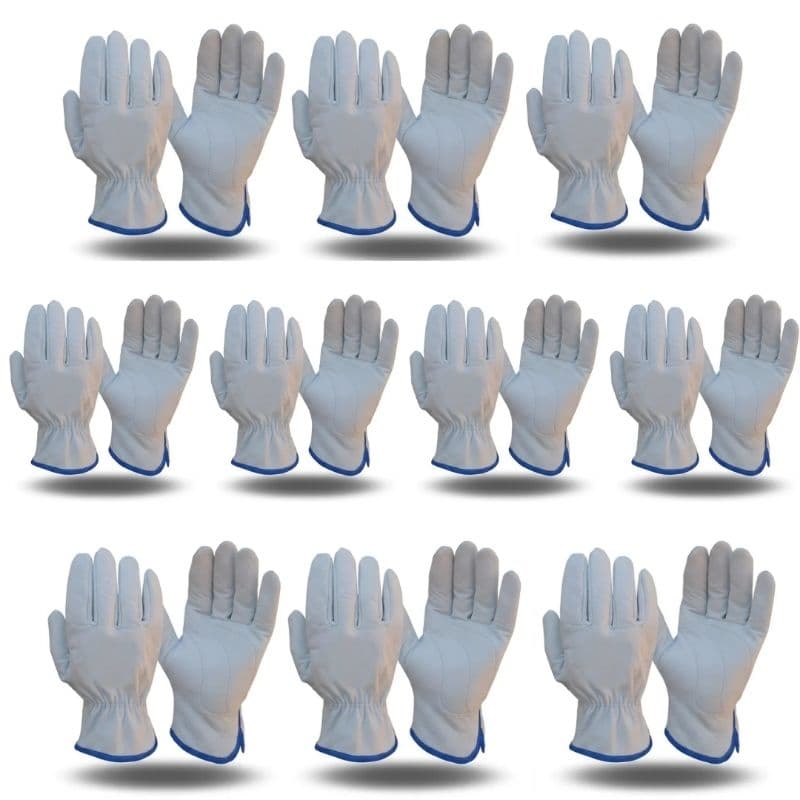 luva de vaqueta pura reforçada kit 10 pares