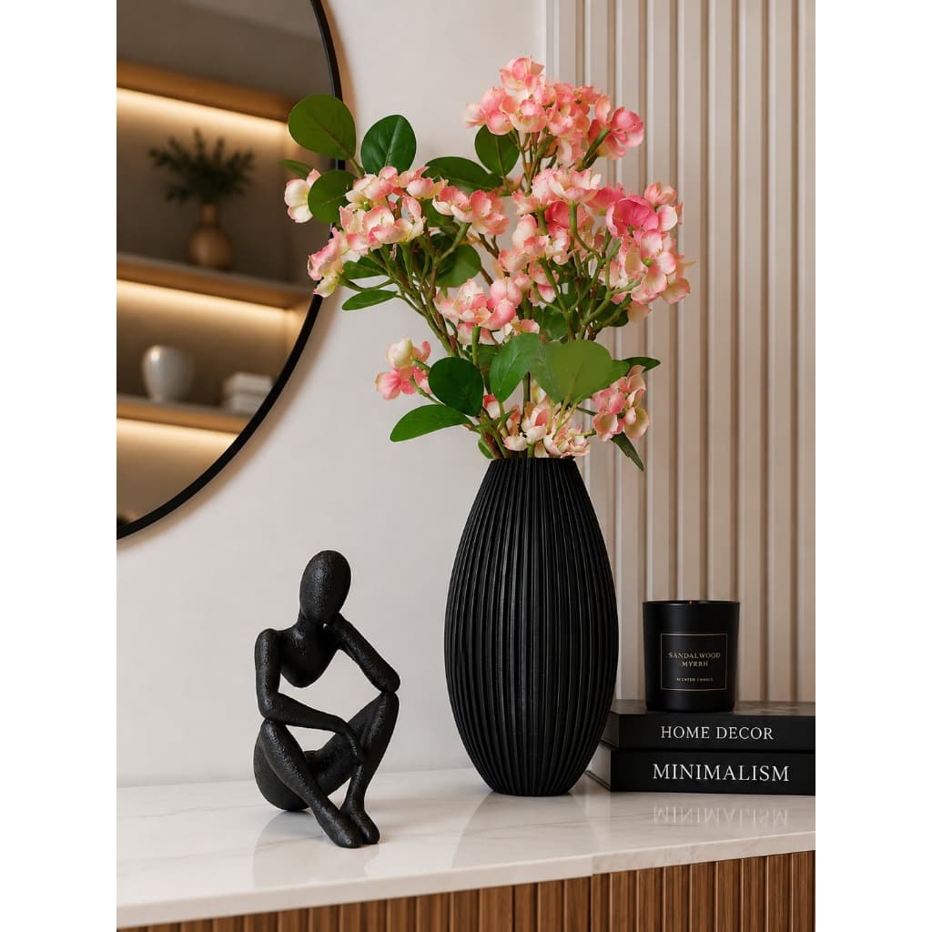 Kit Escultura Pensador + Vaso Decorativo – Ideal para Plantas Artificiais e Arranjos Decorativos sala escritório quarto