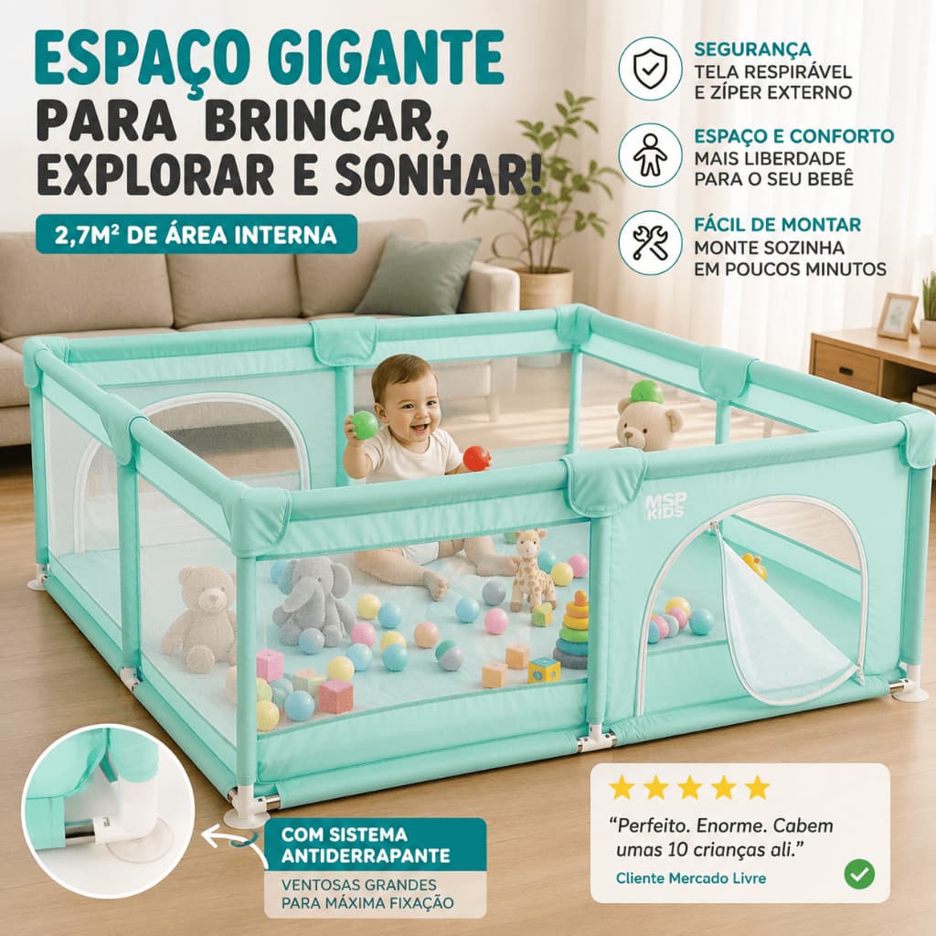 Cercadinho Infantil Bebê Cercadinho Proteção Segurança Quarto Presente Menino Menina