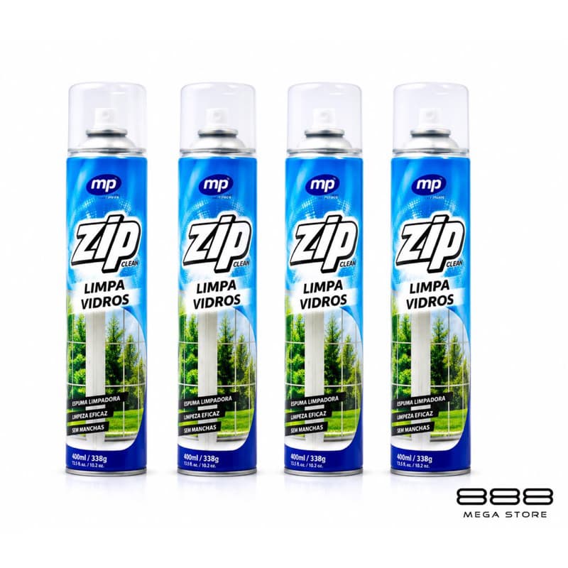 Limpa Vidros Profissional ZIP CLEAN 400ml Espuma de Alta Performance