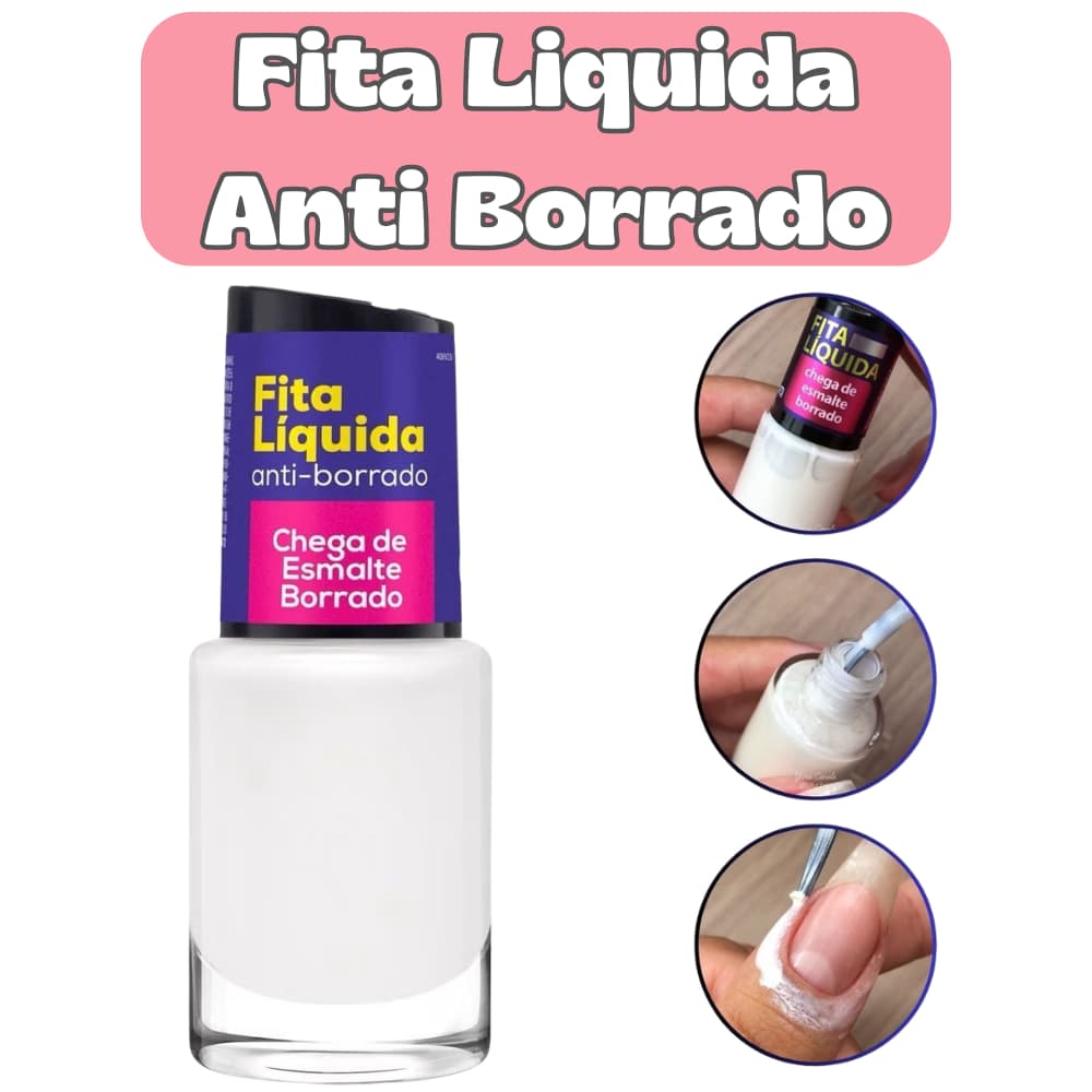 Fita Liquida Cora Anti Borrão Esmalte Unha Sem Borrar Manicure 10ml