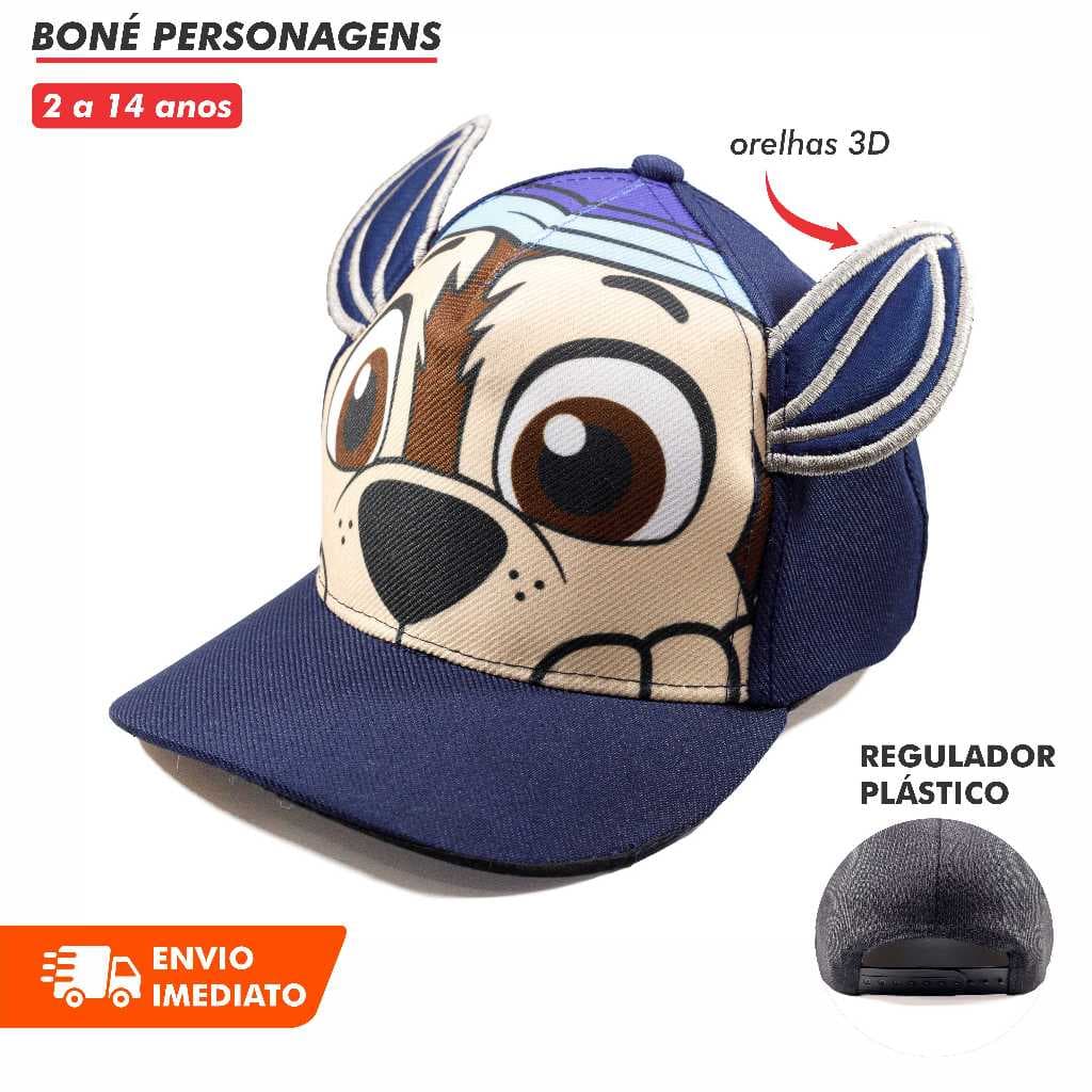 Boné Infantil Personagens Bordado Presente Criança Fã Aniversário