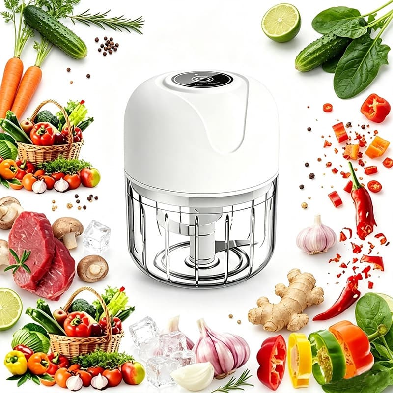 Mini Processador De Alimentos Elétrico 250ml Recarregável USB Triturador De Alho Carne LegumesShopee Bra...