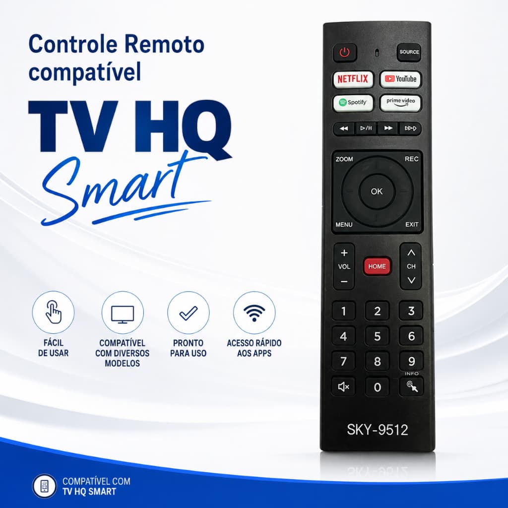 Controle Remoto para TV HQ Smart