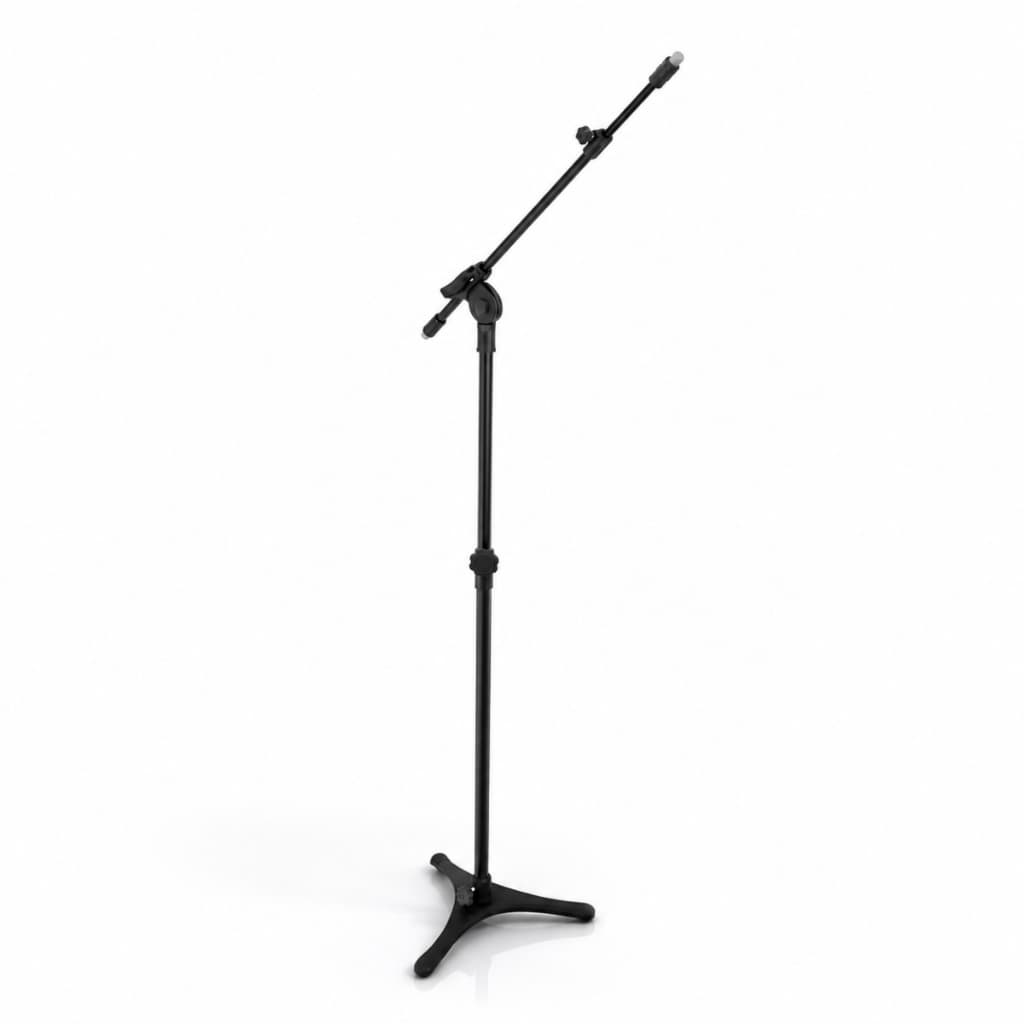 Suporte Pedestal Tripé Girafa Com Base Em Ferro Para 2 Microfones + Cachimbo