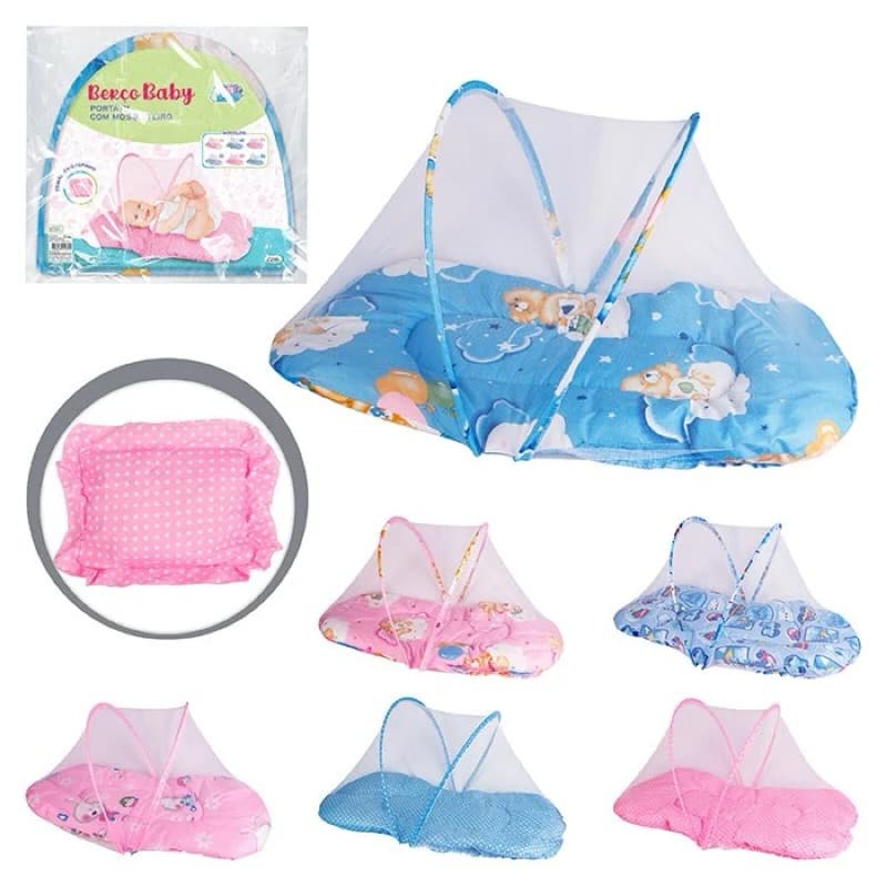 Berço Portátil Com Mosquiteiro Para Bebê