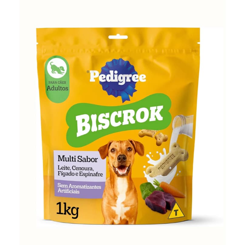 Petisco para Cachorro Biscoito para Cachorro Biscrok Pedigree 1kg Pedigree Biscrok Multi Sabor