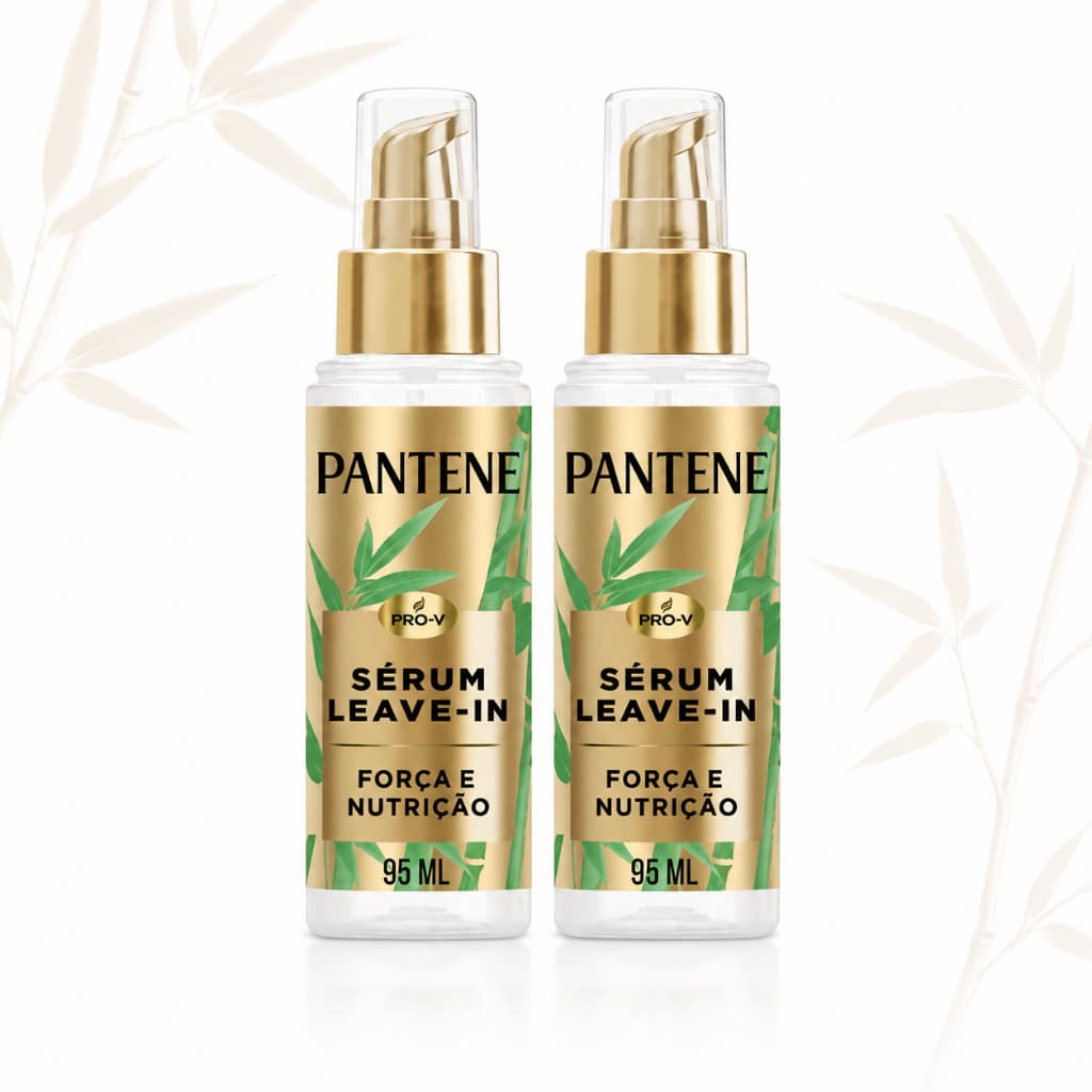 Kit 2 Sérum Bambu Pantene 95ml Leave in Crescimento Força e Nutrição Antiqueda