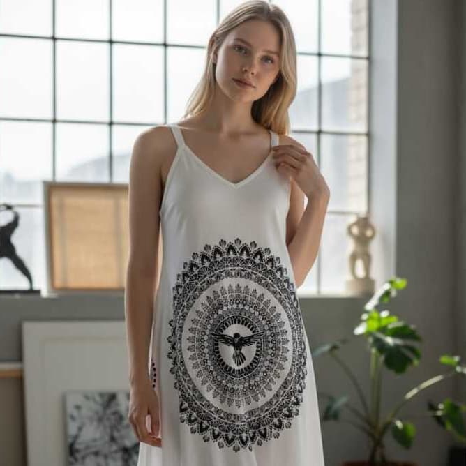 Vestido Trapézio Indiano Gavião