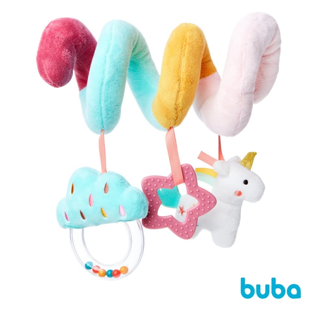 Brinquedo de Bebê Buba de Pendurar no Berço Bebê Conforto Bichinho Chocalho Unicórnio Móbile Mola Buba