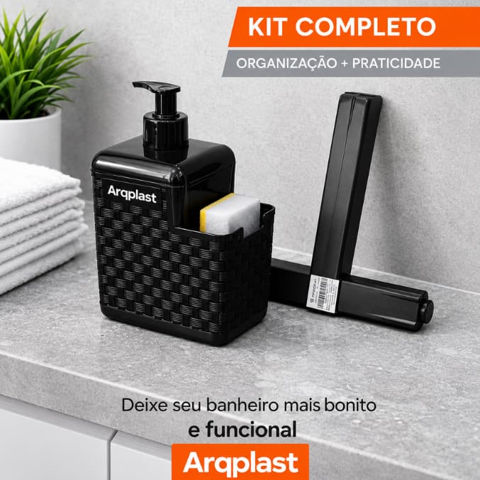 Porta Detergente com Suporte para Esponja e Rodo Arqplast