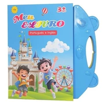 Livro Infantil Bilíngue Português Inglês Livro Interativo com Som Toque Inteligente Educativo Aprendizagem Crianças