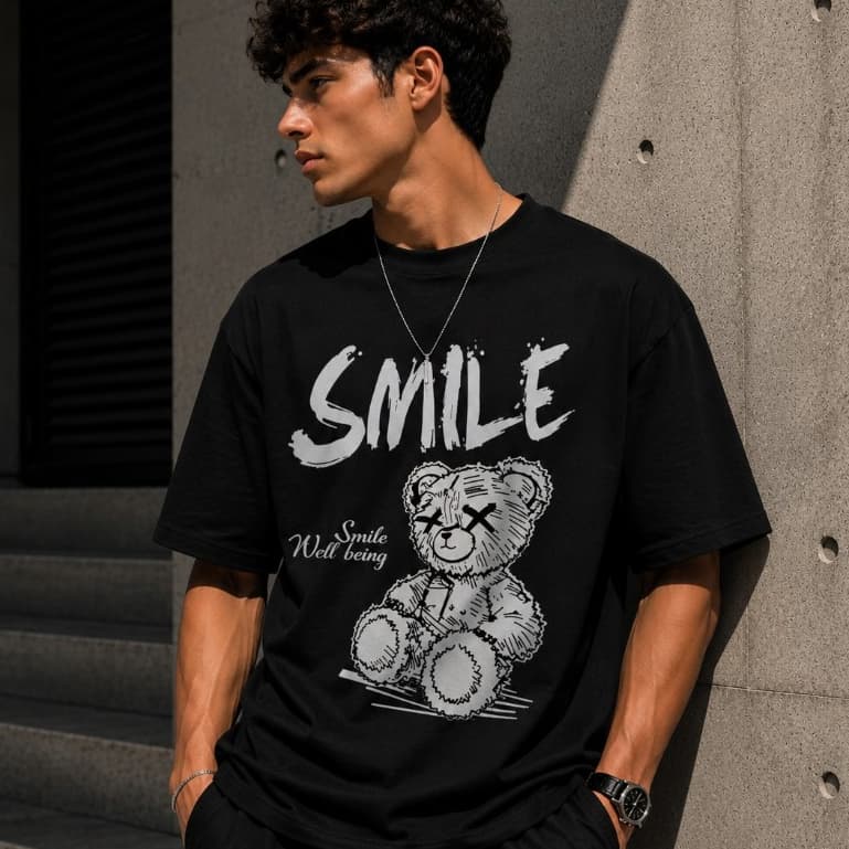 Camisa Masculina Smile T-Shirt  Streetwaer 100% Algodão Premium Alta Qualidade