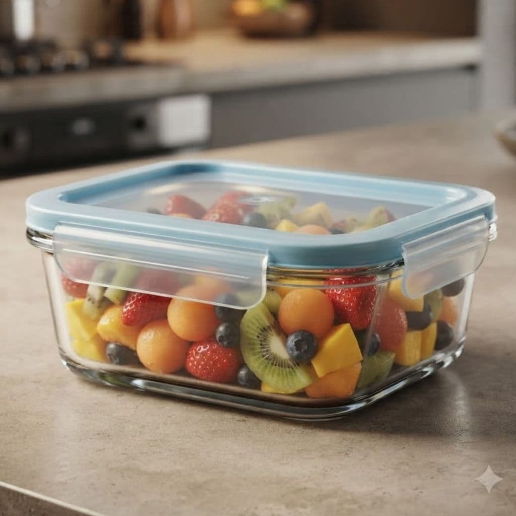 Pote Hermético Retangular Vidro 370ml com Tampa Vedação Perfeita Armazenamento Alimentos Conservação Mantimentos Marmita