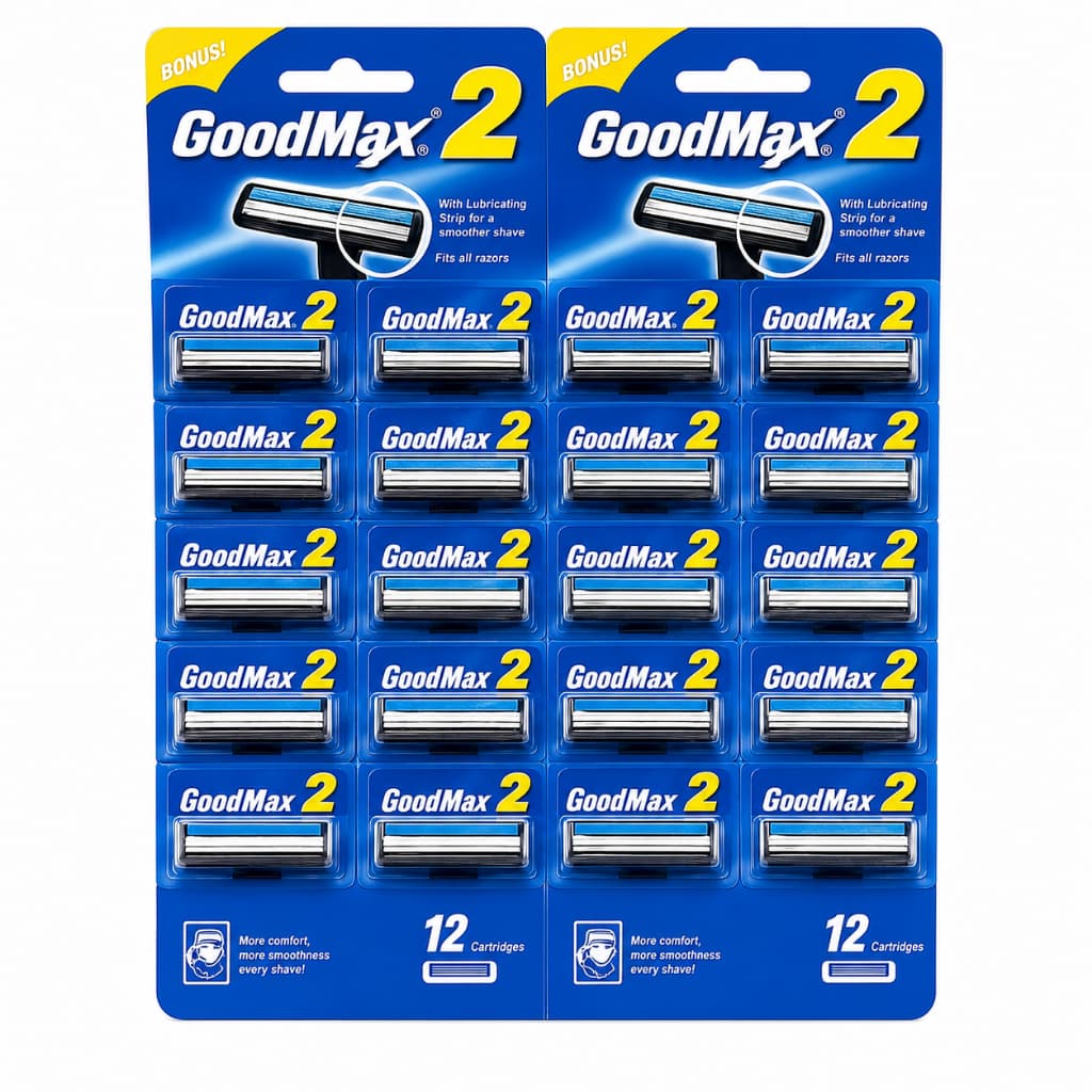 Kit Aparelho de Barbear GoodMax Prestobarba 2 Lâminas 12/24 unidades