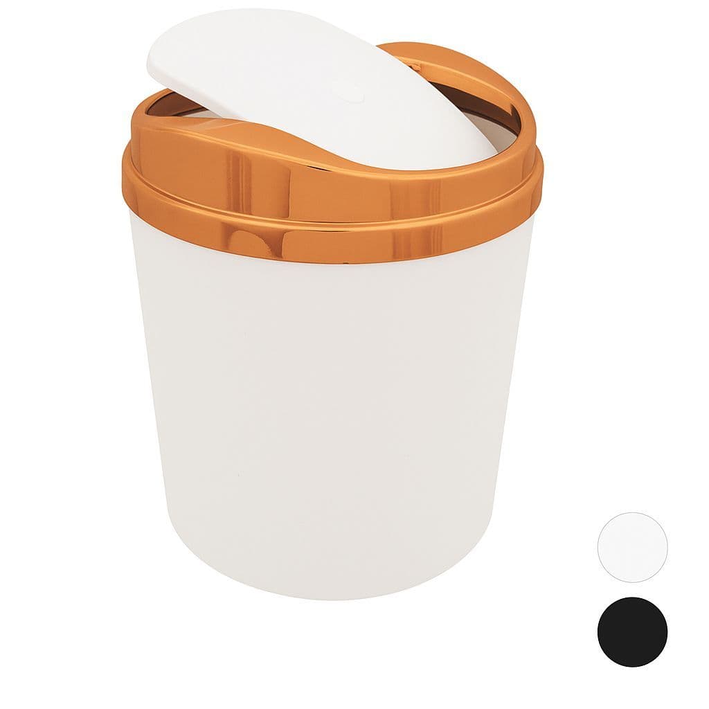Lixeira Cozinha Pia 5 Litros Tampa Basculante Rose Gold Banheiro Cozinha