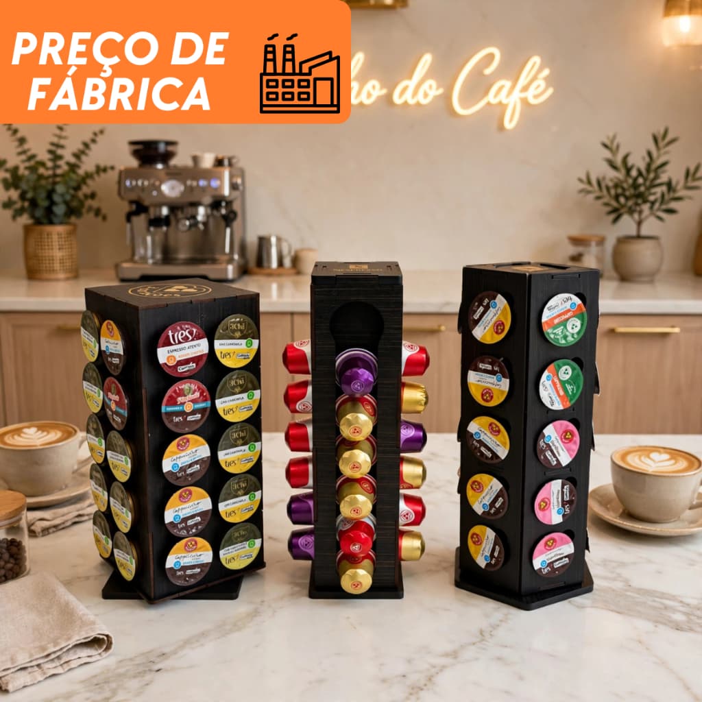 Suporte Porta Cápsula Organizador Café Três Corações Dolce Gusto Nespresso  Cantinho do Café