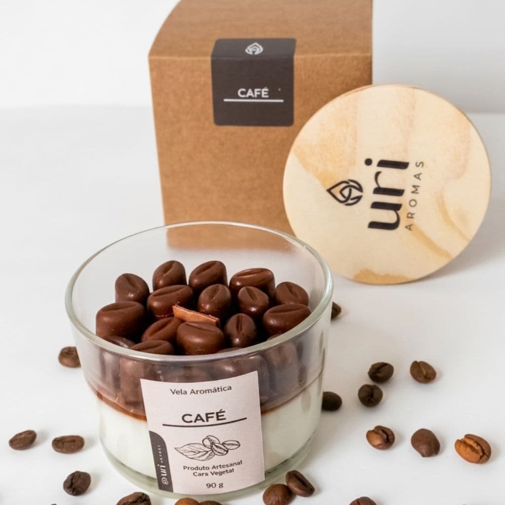 Vela Aromática Café | Cera Vegetal de Coco | Vela Artesanal Perfumada |