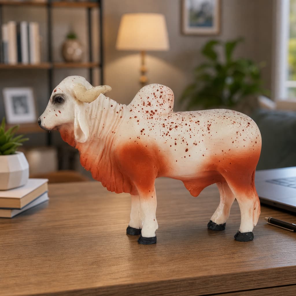 Estatua Boi Country Resina Linda Peça Decoração Enfeite Mesa Casa Fazenda Sitio