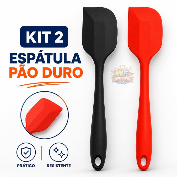 Espátula Pão Duro de Silicone – Kit com 2 Unidades