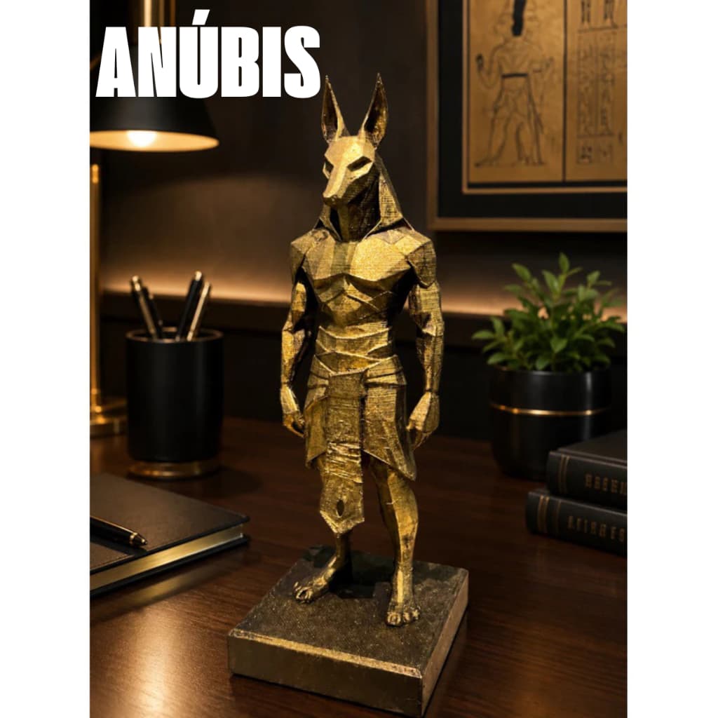 Estátua Anúbis Decorativa Egito Antigo | Escultura Premium para Sala, Escritório e Coleção