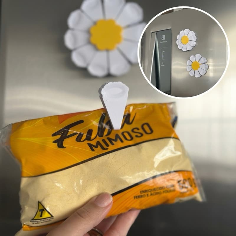 Prendedor de Embalagens Margarida - Mantenha Seus Alimentos Fechados