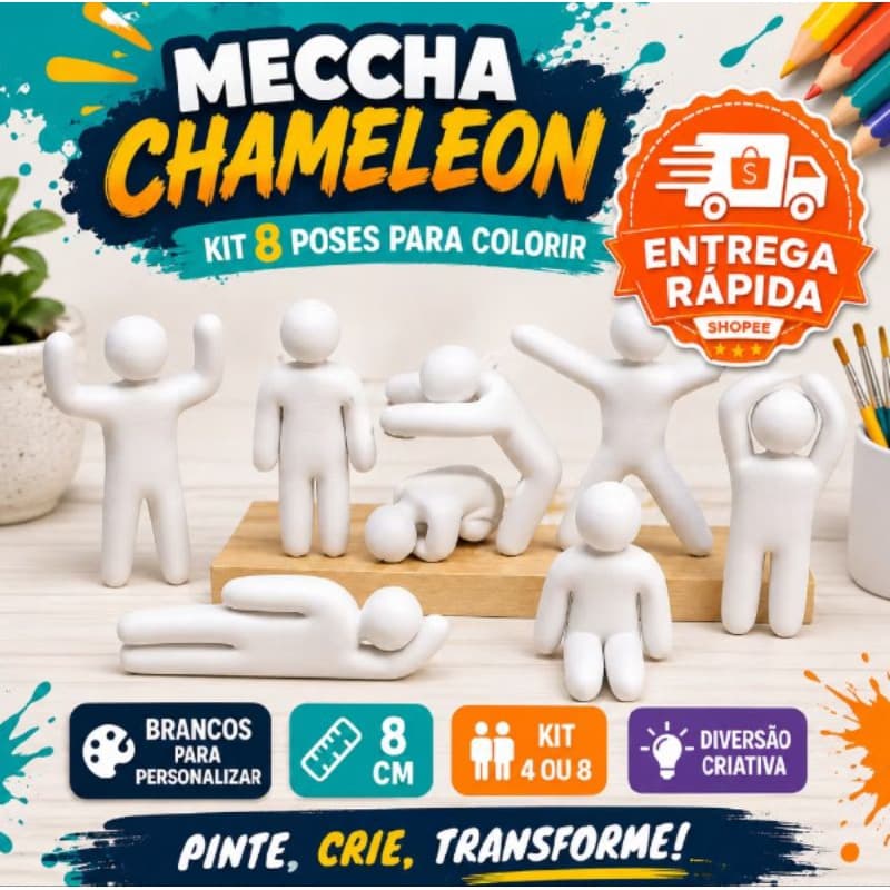 Kit  Meccha chameleon Figura Oculta Lembrancinhas Para Festas Brincadeiras Em familia
