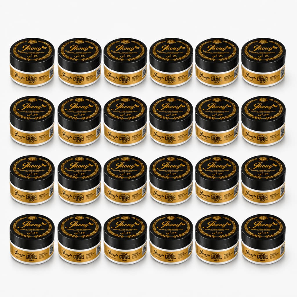 Kit 24 Pastas Modeladoras Wax Capilar Gold Caramel Jhony Barber 24x150g Efeito Matte Alta Fixação