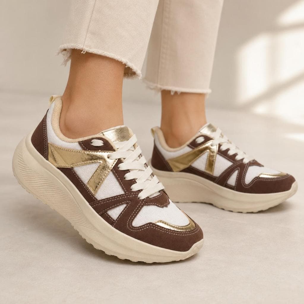 Tênis Feminino Casual Plataforma Chunky Leve Confortável Esportivo Academia Caminhada Solado Alto Antiderrapante Moderno