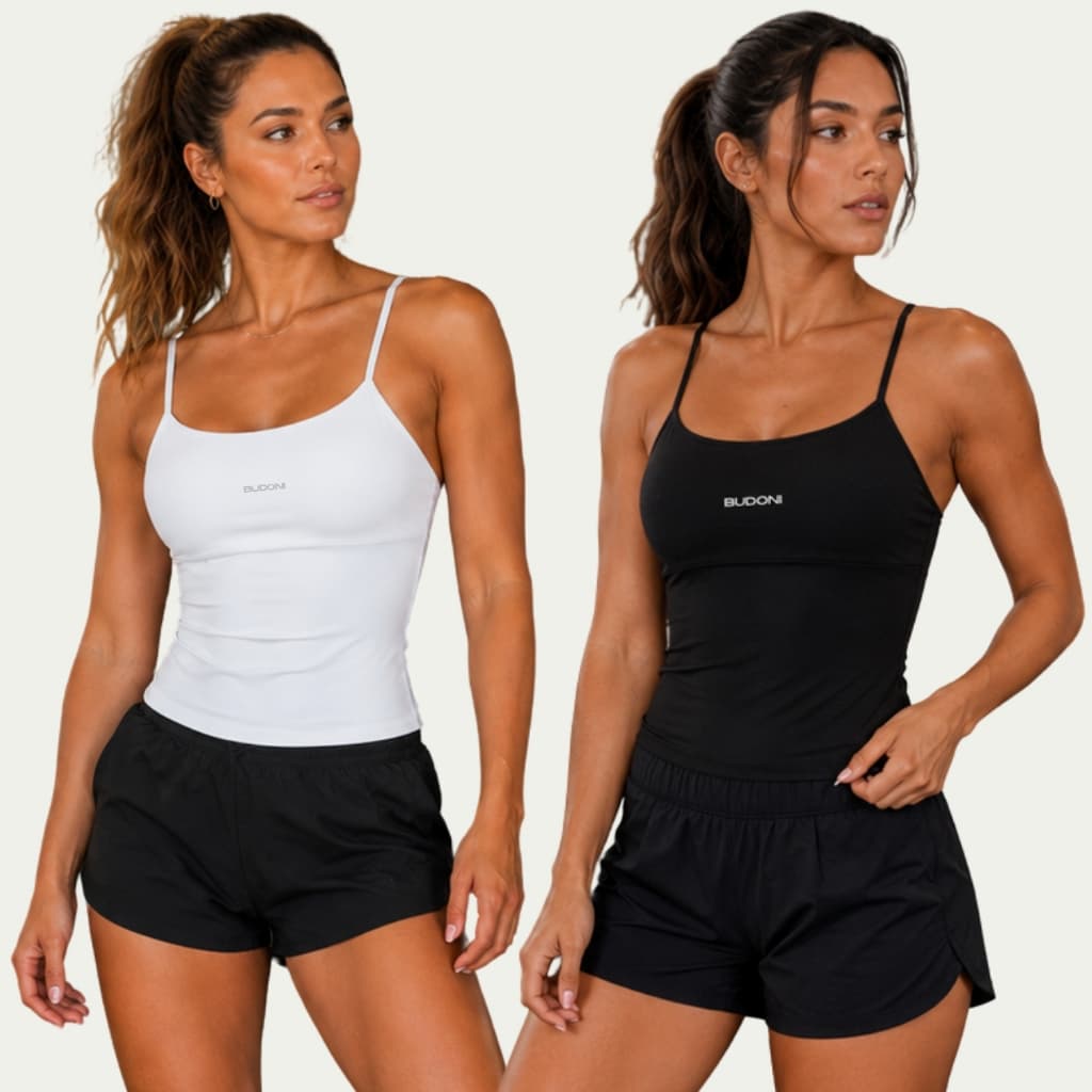 Kit 2 Regatinha Feminina Blusa Academia Treino Regata Feminina Poliamida Forrada Preta Lisa P ao GG
