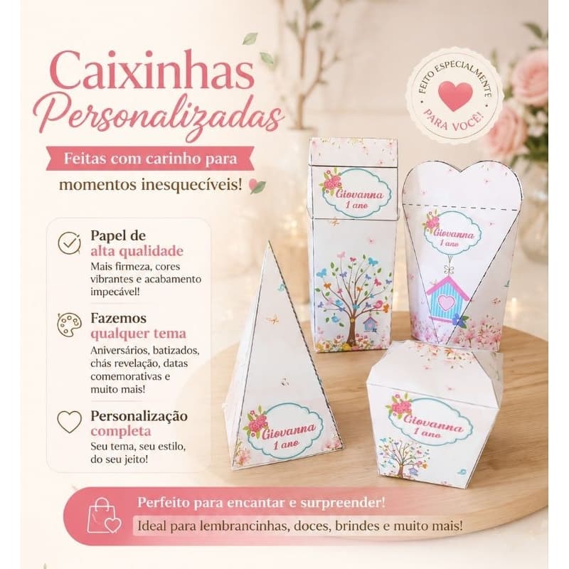 40 Caixinhas  personalizadas  Qualquer Tema