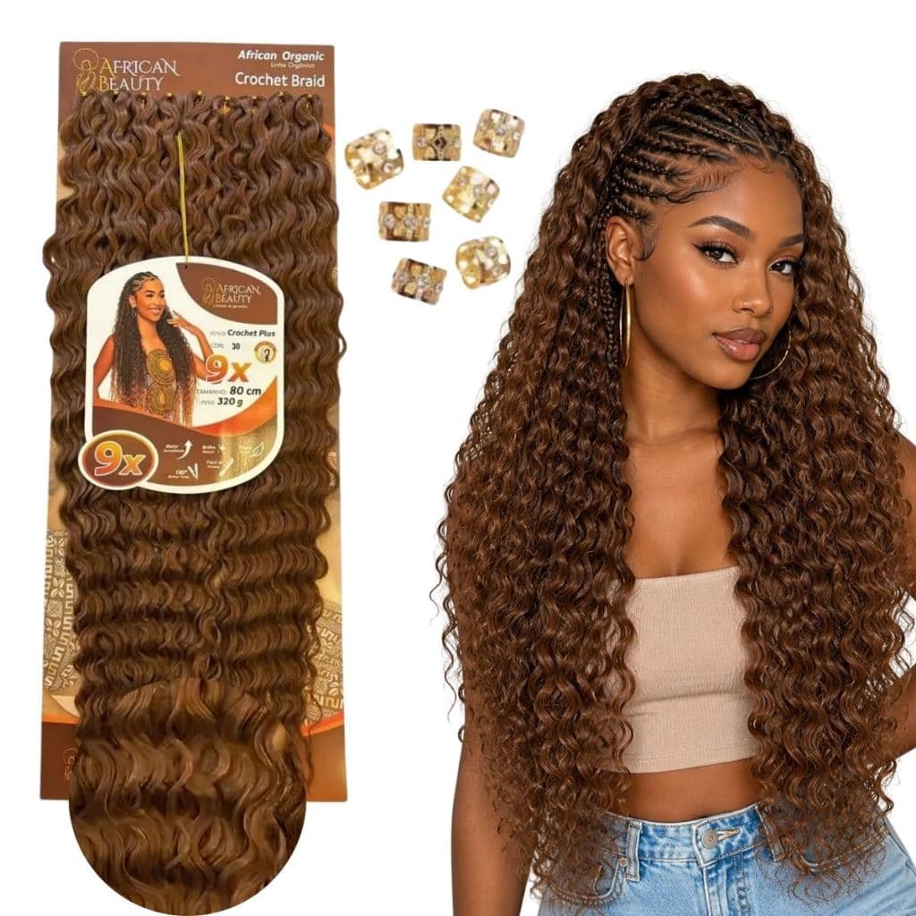 Cabelo Cacheado Crochet Organico Para Tranças Gypsy 320g Cachos African Beauty