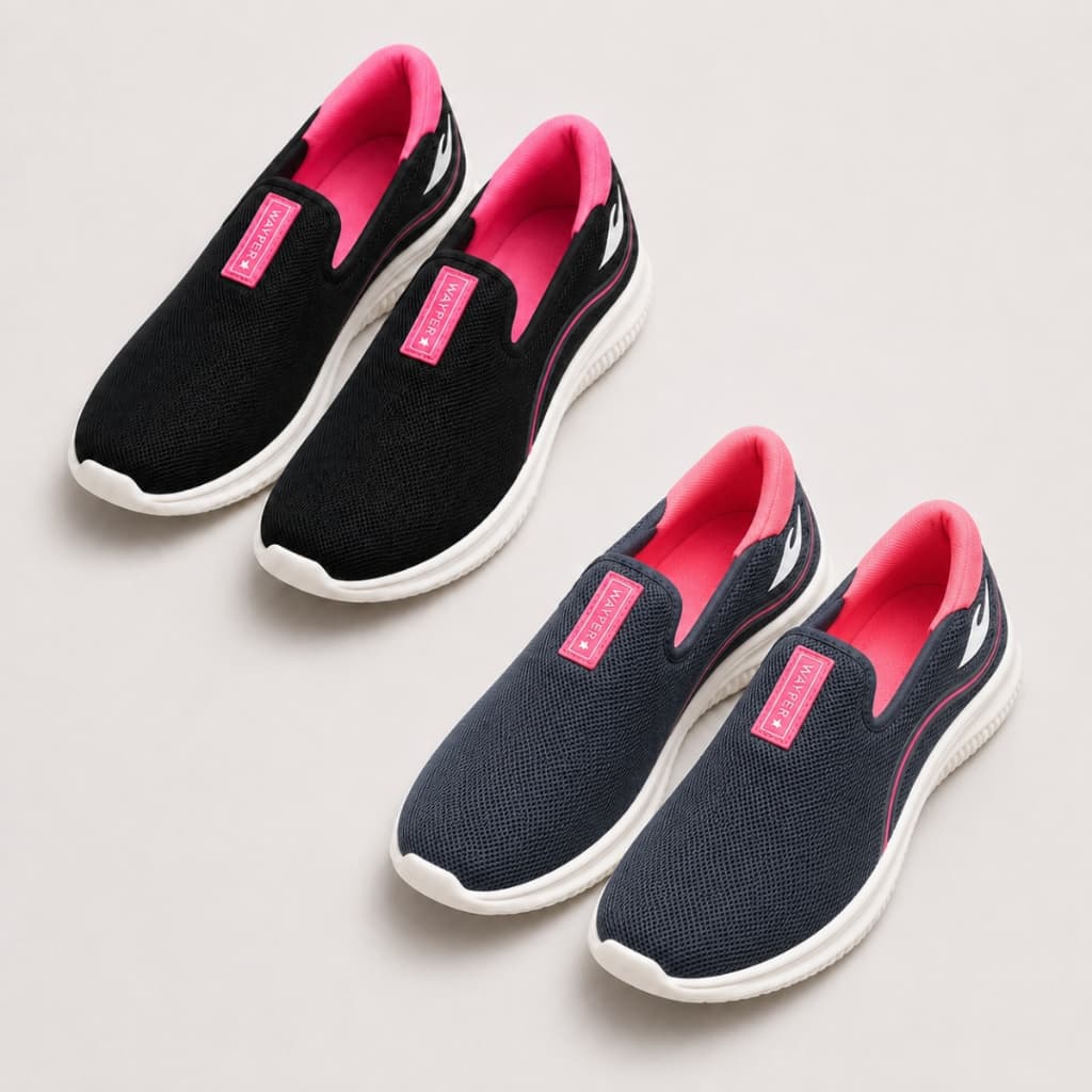 Kit 2 Pares Sapatilha Feminino Tenis Esportivo  Slip on Ortopédico Confortável leve