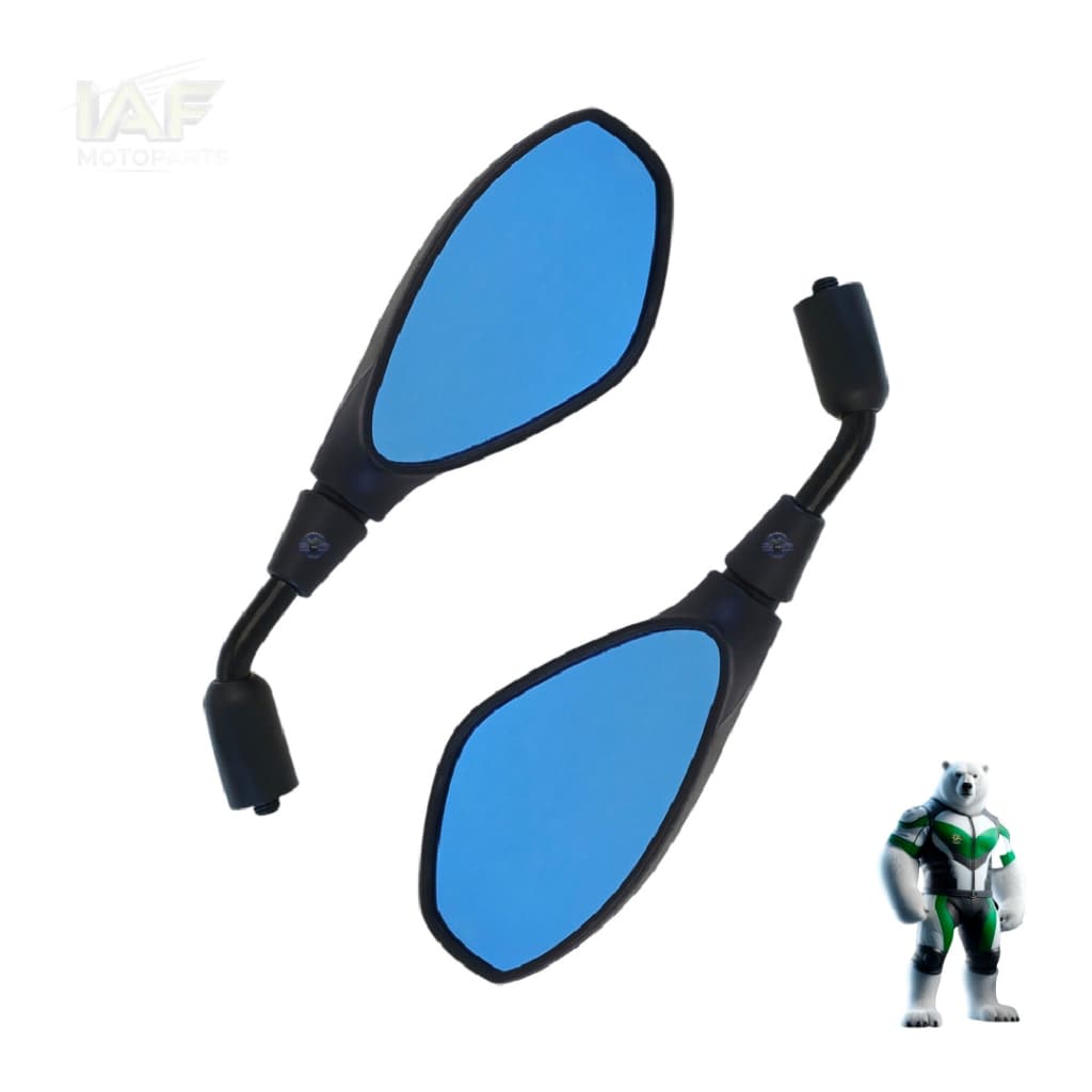 PAR DE RETROVISOR BMW FIXO HASTE CURTA ROSCA HONDA COM LENTE AZUL