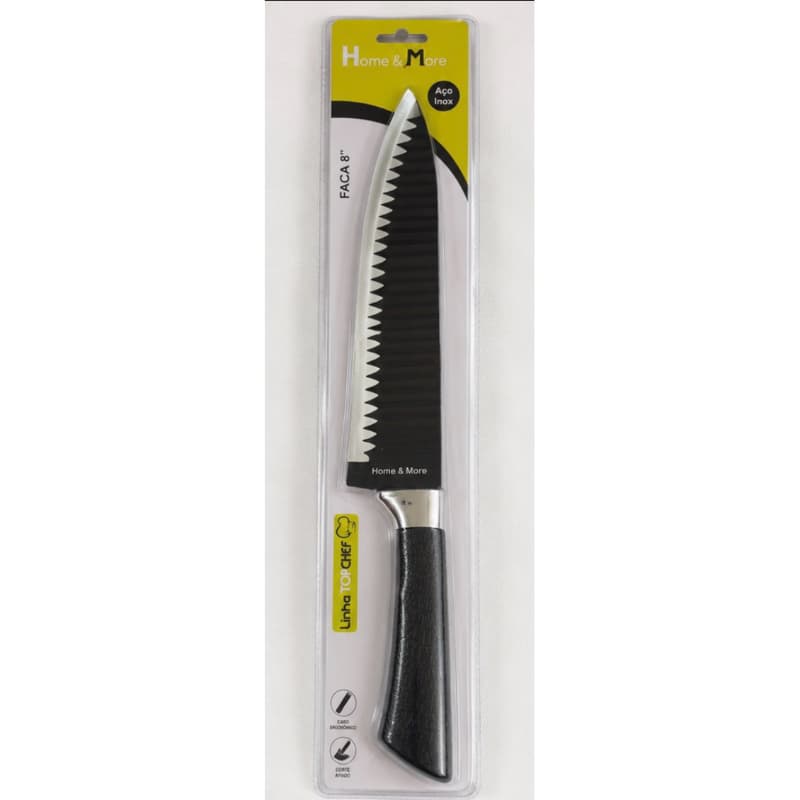 Faca de Cozinha 8” Home & More Aço Inox Cabo Ergonômico Linha Top Chef