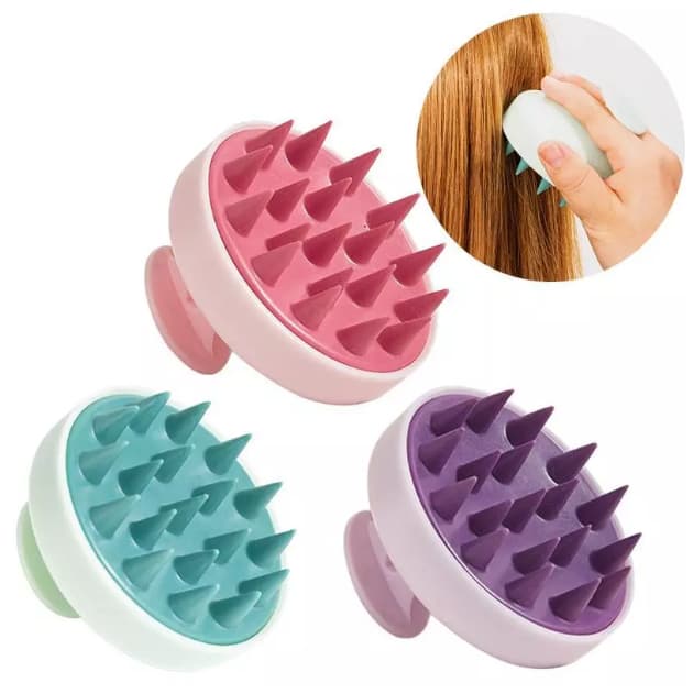 Escova De Shampoo De Silicone Macio Limpa E Remove Caspa , Massageia O Couro Cabeludo Alivia Coceira