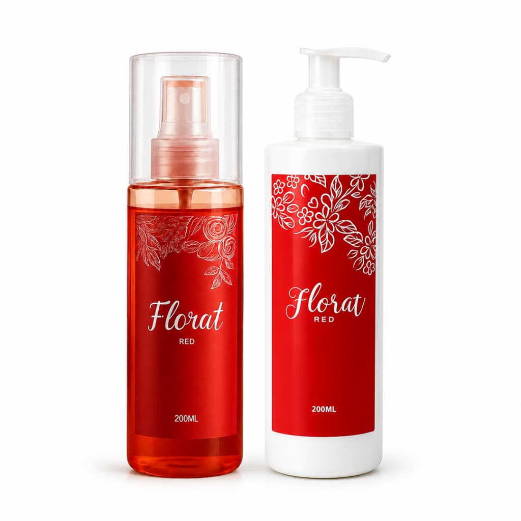 Kit Florat Red Body Splash + Creme Hidratante 200ml | Perfume Floral • Presente Feminino