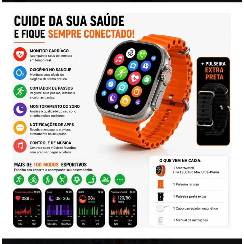 Smartwatch Android com Dual Câmera e 4G/5G - HW Ultra 2 Call