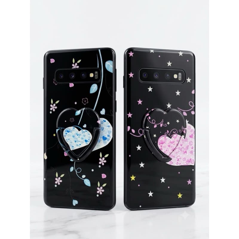 Capa com Suporte de Coração para Samsung Galaxy S10 – Estampas Exclusivas (Unidade ou Kit com 2)