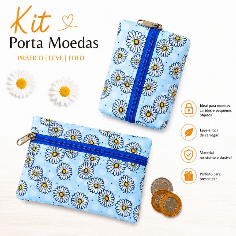 Kit 2 Porta Moedas Feminino Porta Cartões e Moedas Kit 2 Porta Níquel