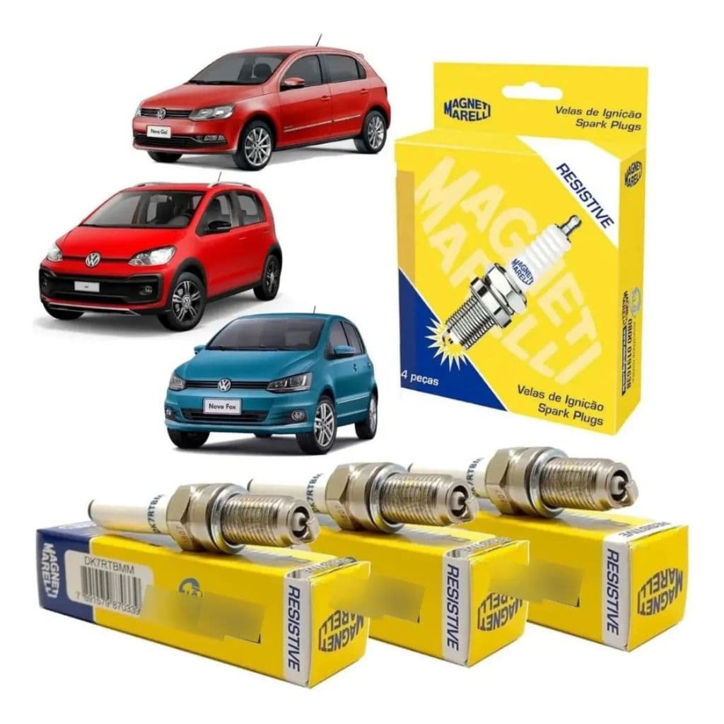 Jogo 3 Velas de Ignição Magneti Marelli VW Up Fox Gol Voyage 1.0 12V EA211 Original