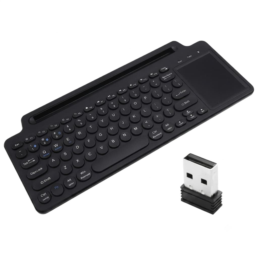 Teclado Sem Fio Bluetooth 2.4GHz com Touchpad ABNT2 para Smart TV Notebook PC Tablet + NF