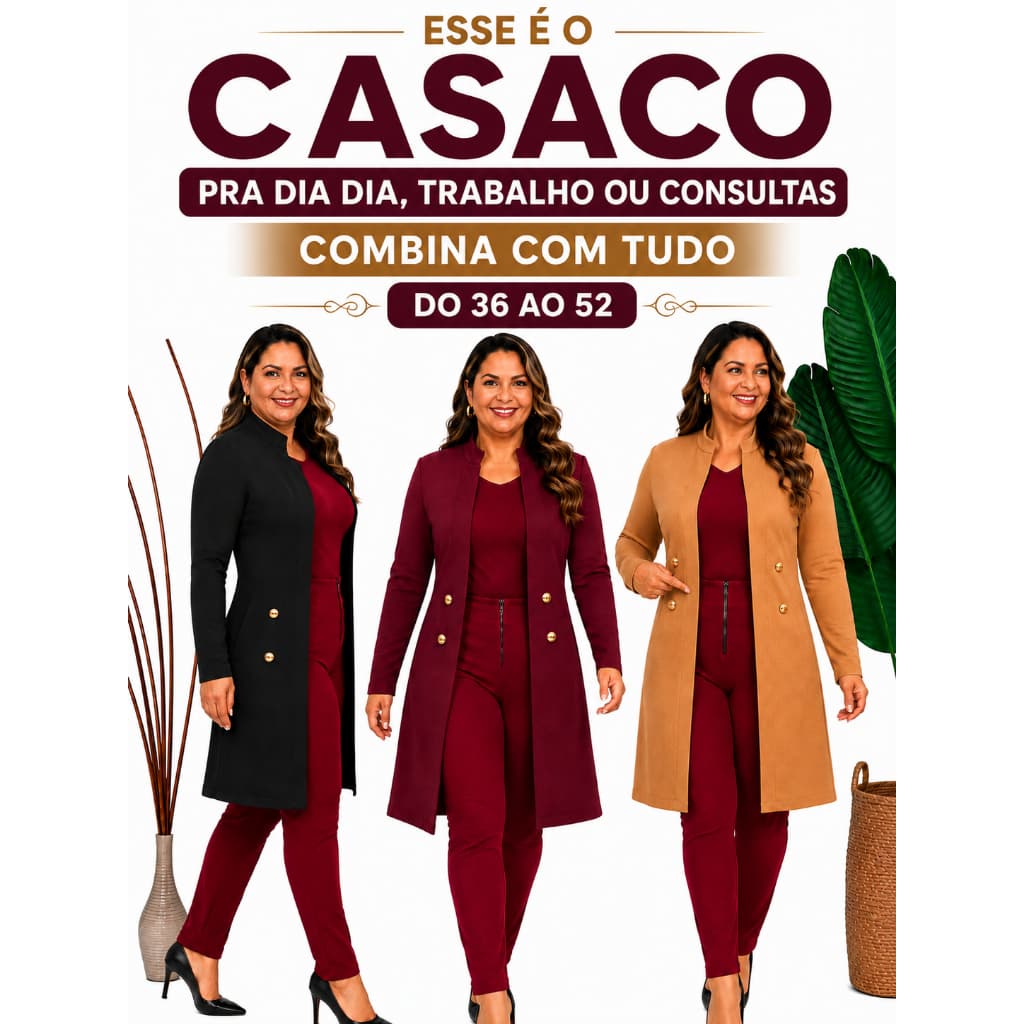 Casaco Aberto Tipo Sobretudo CASACO FEMININO CARDIGÃ LONGO CASAQUINHO ESTILO SOBRETUDO BOTÕES BLUSÃO COMPRIDO JAQUETÃO