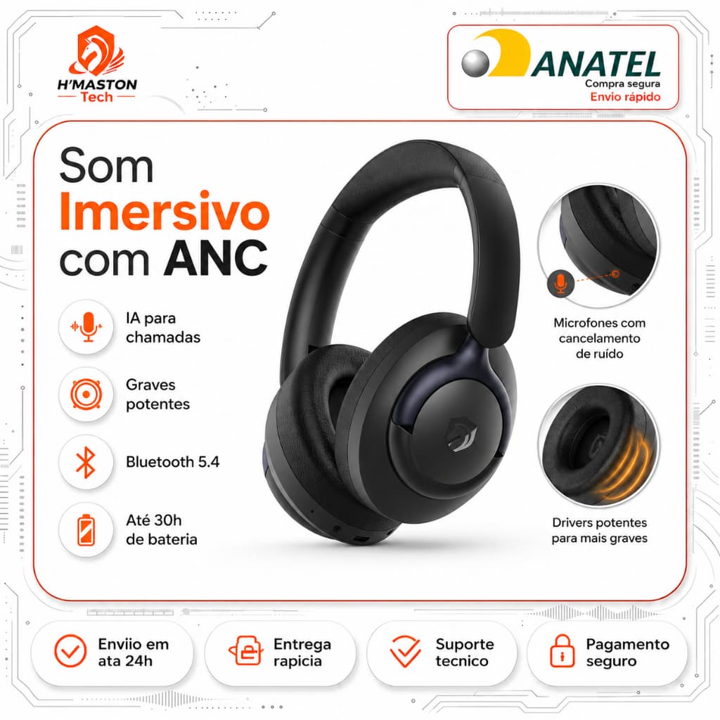 H'Maston Fone De Ouvido Headphone Sem Fio Headset Gamer Headset Sem Fio Headphone Sem Fio Bluetooth Fone Gamer SNS15