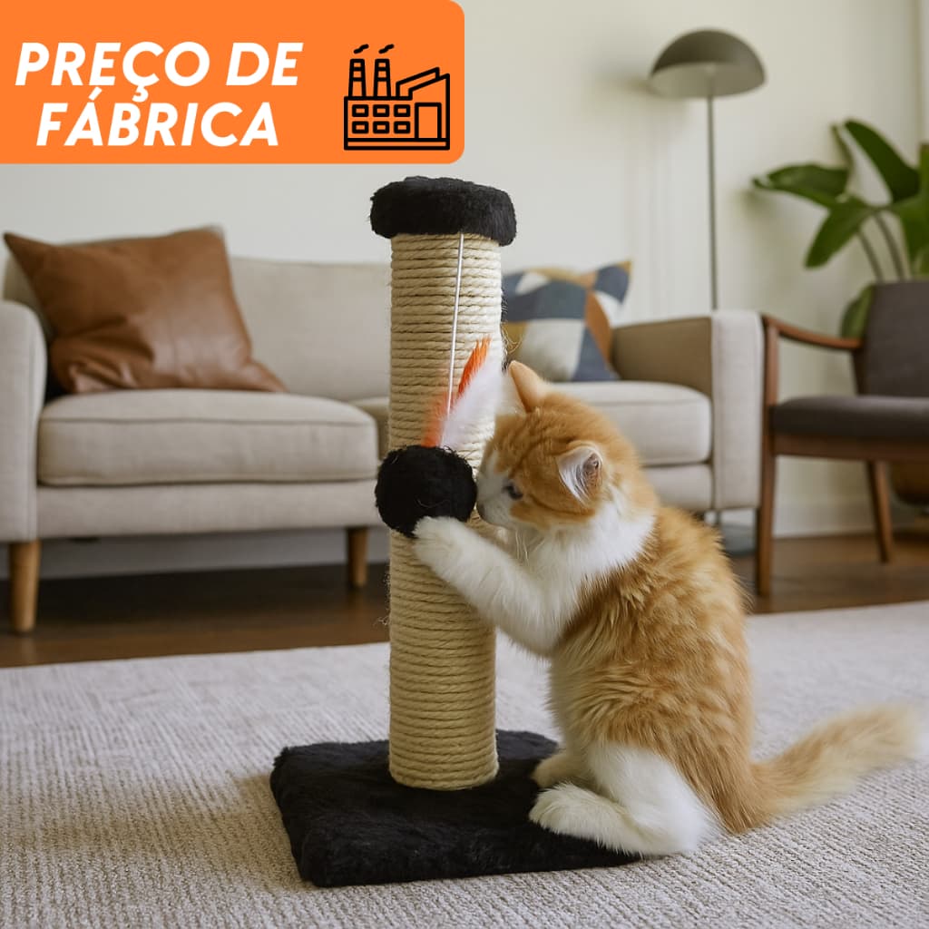 Arranhador Interativo para Gatos Sisal e Brincadeira