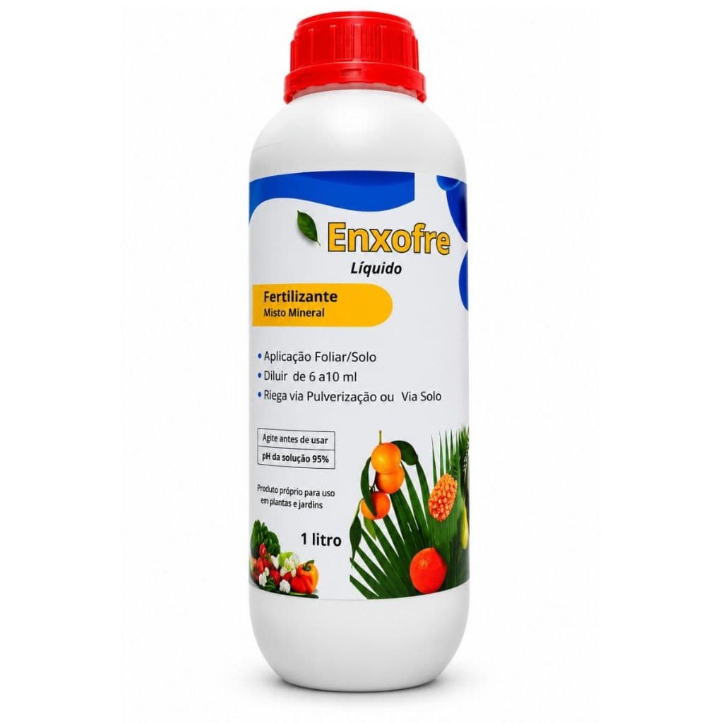 Enxofre Liquido Natural Adubo Fertilizante 1L Plantações Horta Jardim Flores Solo