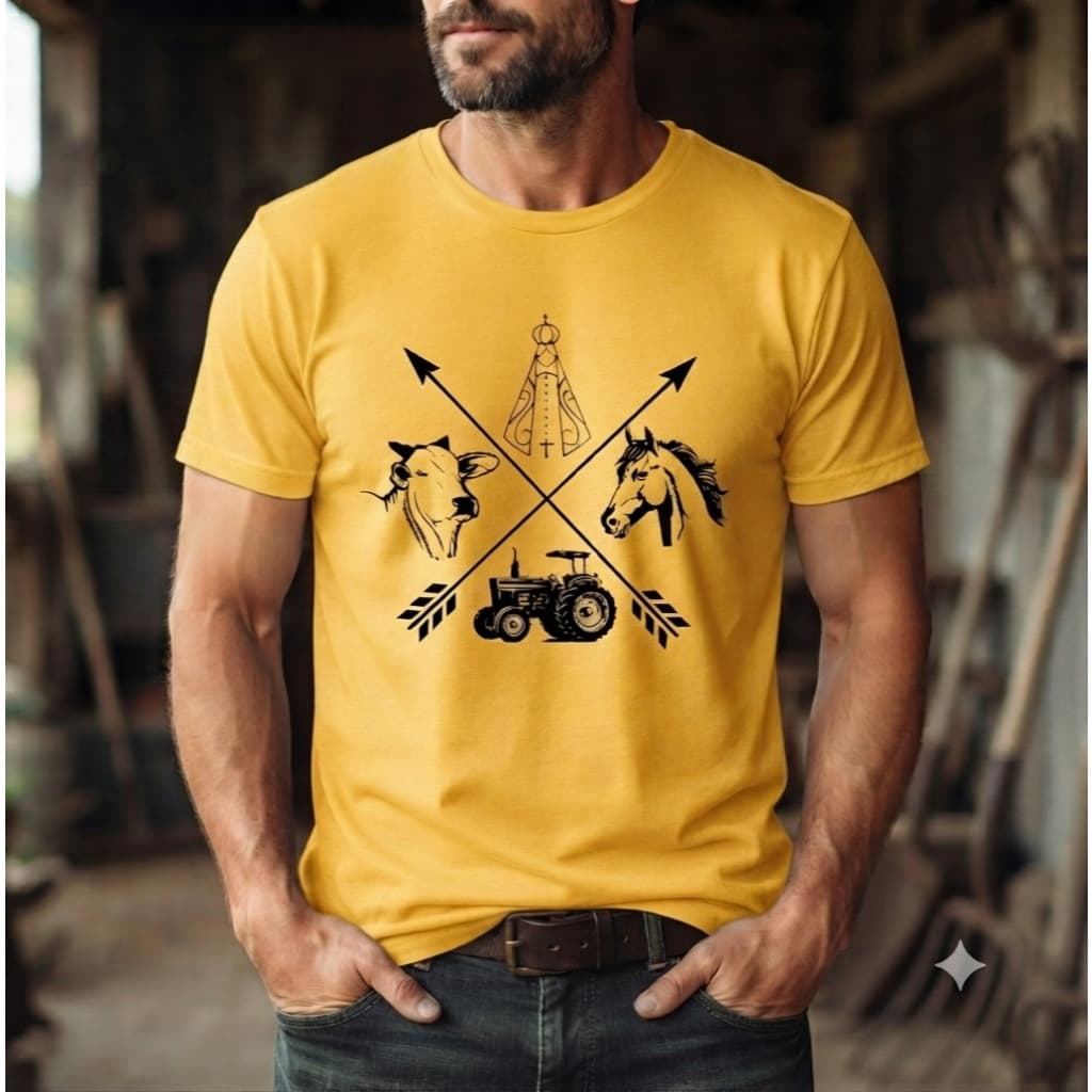 Camisa Camiseta Masculina Agro Cavalgada Malha Premium